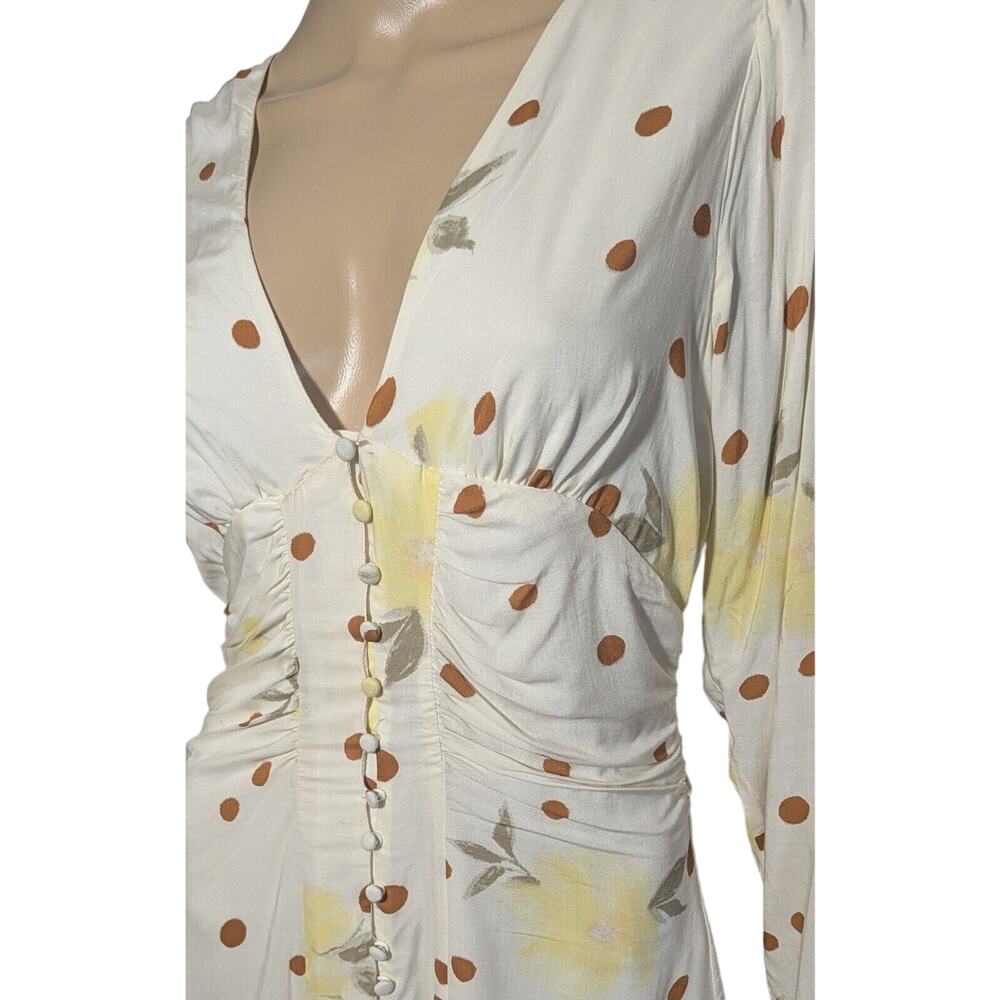 Free People Date Night Sunshine Off-White Floral Mini Dress Size Small - Picture 4 of 11